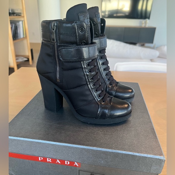 *SOLD* Prada Leather and Nylon Boots - Picture 2 of 6